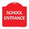 Signmission Designer Series Sign-School Entrance, Red & White Aluminum Architectural Sign, 18" H, RW-1818-24451 A-DES-RW-1818-24451 - alternate 1